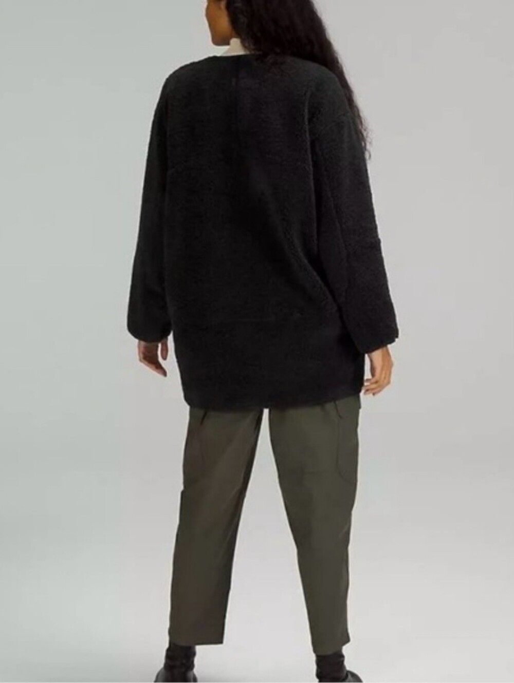 Lululemon Colarless Textured Fleece Full Zip Oversized Coat Jacket Size 6 - Picture 13 of 13